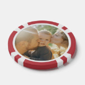 Aangepaste foto familie kus gepersonaliseerde teks poker chips (Enkel)