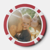 Aangepaste foto familie kus gepersonaliseerde teks poker chips (Achterkant)