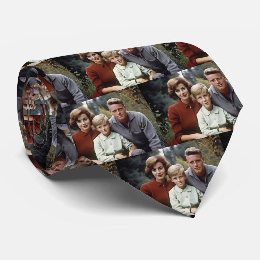 Aangepaste Foto Familie Necktie Stropdas (Opgerold)