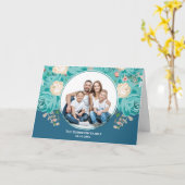 Aangepaste foto familie personaliseren kaart (Gele Bloem)