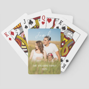 Aangepaste Foto Familie Vrienden Vrouw Script Pokerkaarten