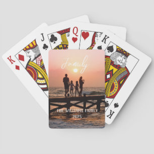 Aangepaste Foto Familie Vrienden Vrouw Script Pokerkaarten