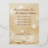 Aangepaste foto Familienaam Merry Kerstscript Folie Feestdagenkaart (Achterkant)