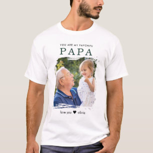 Aangepaste foto favoriete papa gepersonaliseerde o t-shirt