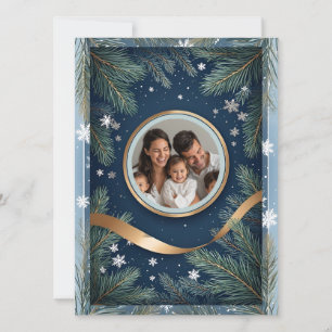 Aangepaste foto 📸 Feestelijke dennentak Kerstmis Kaart