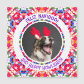 Aangepaste foto Feliz Navidad grap kerst hond pupp (Voorkant)