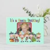 Aangepaste foto Fiesta Birthday Uitnodiging (Staand voorkant)