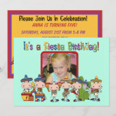 Aangepaste foto Fiesta Birthday Uitnodiging (Voorkant / Achterkant)