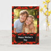 Aangepaste foto Fijne Moederdag bloemige klaprozen Kaart (Gele Bloem)