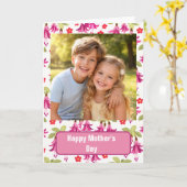 Aangepaste foto 'Fijne Moederdag' kaart | Roze blo (Gele Bloem)