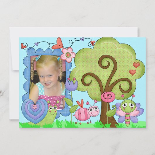 Aangepaste foto Filitaire Bug Birthday Uitnodiging (Voorkant)