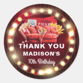 Aangepaste foto film Night Cinema Verjaardag Ronde Sticker (Voorkant)