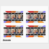Aangepaste foto-filmstrip verjaardag rechthoekig rechthoekige sticker (Vel)