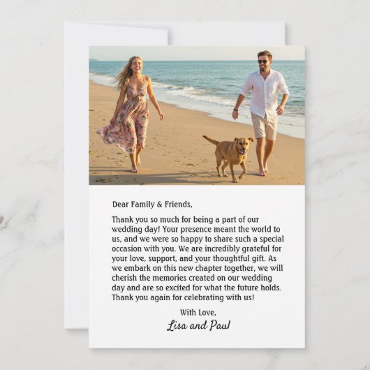 Aangepaste foto Flat Wedding Dank u kaart (Achterkant)