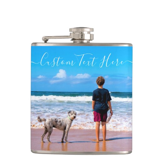 Aangepaste foto fles Ontwerp je eigen foto's en te Heupfles (Voorkant)