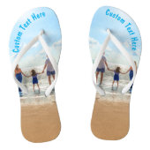 Aangepaste Foto Flip Flops met Tekst (Voetbed)