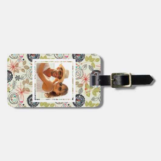 Aangepaste foto Floral achtergrond 3 Bagagelabel (Voorkant horizontaal)