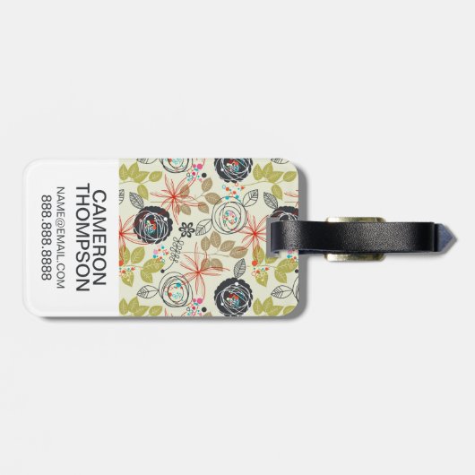 Aangepaste foto Floral achtergrond 3 Bagagelabel (Achterkant horizontaal)