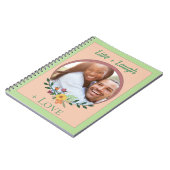 Aangepaste foto Floral Mint Green en Roze Notitieboek (Linkerzijde)