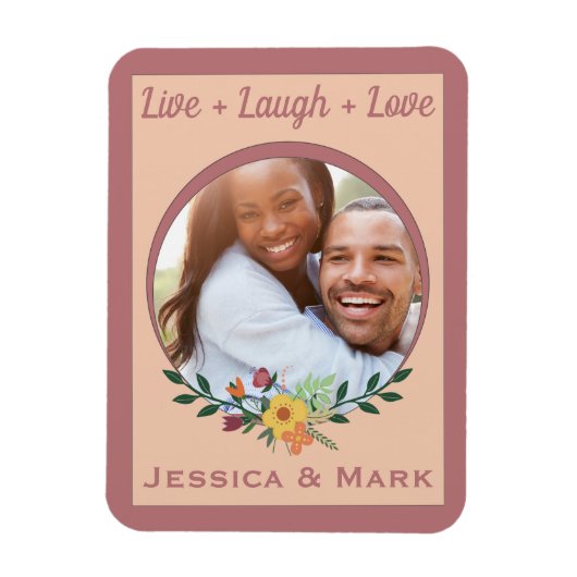 Aangepaste foto Floral Pink op maat Magneet (Verticaal)