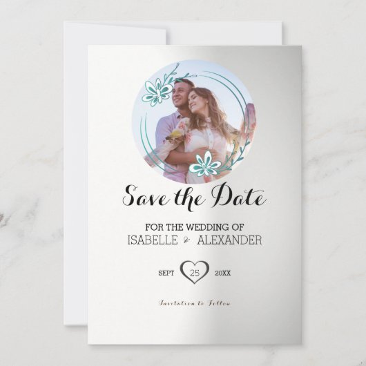 Aangepaste foto Floral Wreath Invitation Kaart (Voorkant)