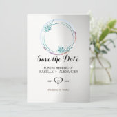 Aangepaste foto Floral Wreath Invitation Kaart (Staand voorkant)