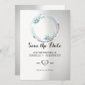 Aangepaste foto Floral Wreath Invitation Kaart (Voorkant / Achterkant)