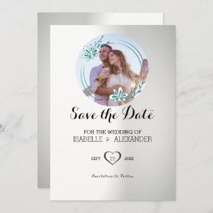 Aangepaste foto Floral Wreath Invitation Kaart