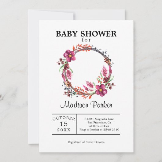 Aangepaste foto Floral Wreath Kaart (Voorkant)