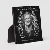 Aangepaste foto Flower Black White Memorial Fotoplaat (Voorkant)