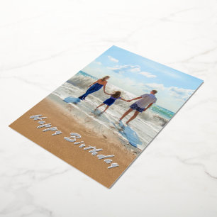 Aangepaste foto Folie geboortedag Kaart Uw familie