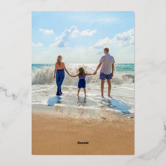 Aangepaste foto Folie geboortedag Kaart Uw familie (Achterkant)