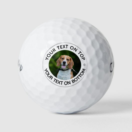 Aangepaste foto-foto Dog Golf Balls Golfballen (Voorkant)
