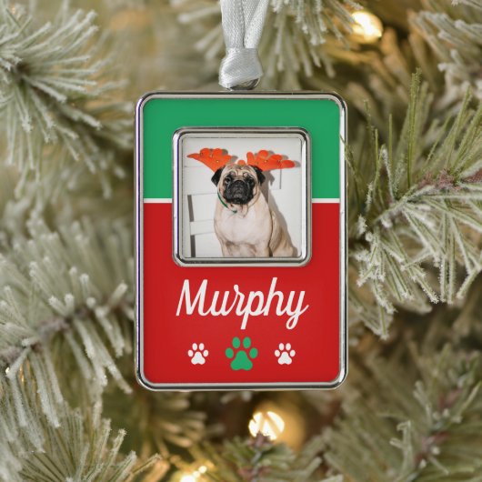 Aangepaste foto foto foto Afdrukversiering Verzilverd Omlijst Ornament (Boom)