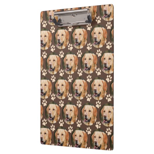 Aangepaste foto foto foto Pattern Dog Name Spiral Klembord (Links)