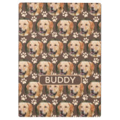 Aangepaste foto foto foto Pattern Dog Name Spiral Klembord (Achterkant)