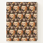 Aangepaste foto foto foto Pattern Dog Name Spiral Notitieboek (Achterkant)