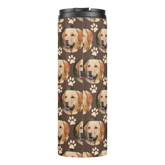 Aangepaste foto foto foto Pattern-naam Thermosbeker (Achterkant)