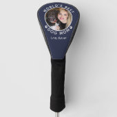 Aangepaste foto Foto naam Beste hond Mam Navy Blue Golfheadcover (Voorkant)