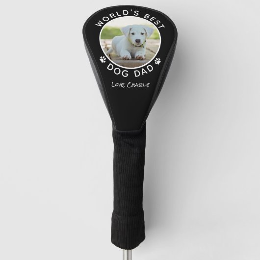 Aangepaste foto Foto Naam beste hond zwart Golfheadcover (Voorkant)