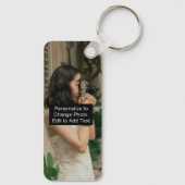 Aangepaste foto-foto-naam Monogram citaat Aluminiu Sleutelhanger (Achterkant)