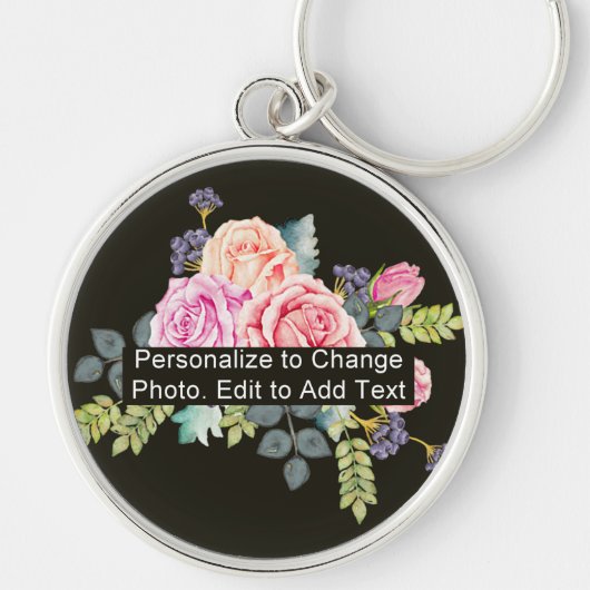 Aangepaste foto foto-naam Monogram prijsopgave Gro Sleutelhanger (Voorkant)