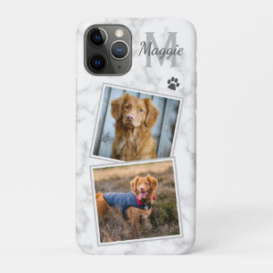 Aangepaste foto foto Pet Dog Cat Stylish Monogram  Case-Mate iPhone Case