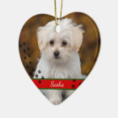 Aangepaste foto foto Pet ~ Dubbelzijdig hart Keramisch Ornament (Links)