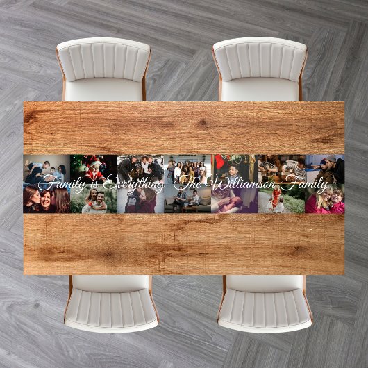 Aangepaste foto foto's Collage Familienaam 14 Fami Korte Tafelloper