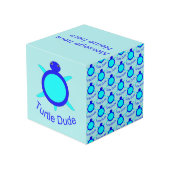 Aangepaste foto foto's van Bright Blue Turtle Dude Kubus (Achter hoekig)