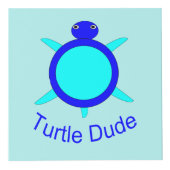 Aangepaste foto foto's van Bright Blue Turtle Dude Kubus (Voorkant)