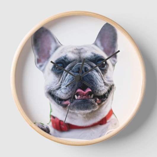 Aangepaste foto Franse Bulldog muurklok (Voorkant)