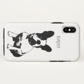 Aangepaste foto Franse bulledog en naam Case-Mate iPhone Case (Achterkant (horizontaal))