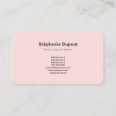 Aangepaste foto - Franse leraar roze Visitekaartje (Achterkant)